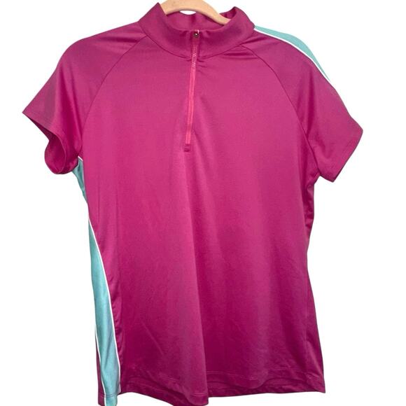 EPNY Totally Pink Quarter Zip Mock Polo - Picture 1 of 4